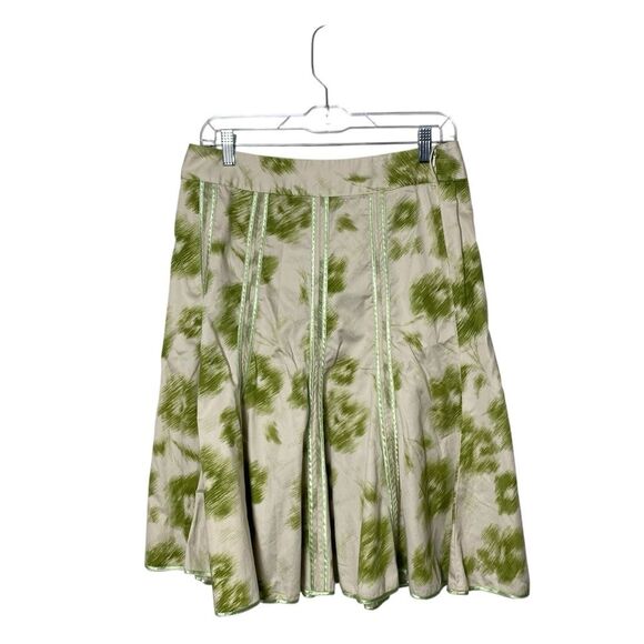 Old Navy Dresses & Skirts - Vintage Y2K Old Navy Green Abstract A-Line Flare Low Rise Skirt Women's Size 4